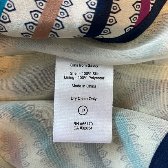 Anthropologie "Girls From Savoy" Midi Striped Silk Dress Sz 4 Coastal Party EUC - Picture 9 of 14